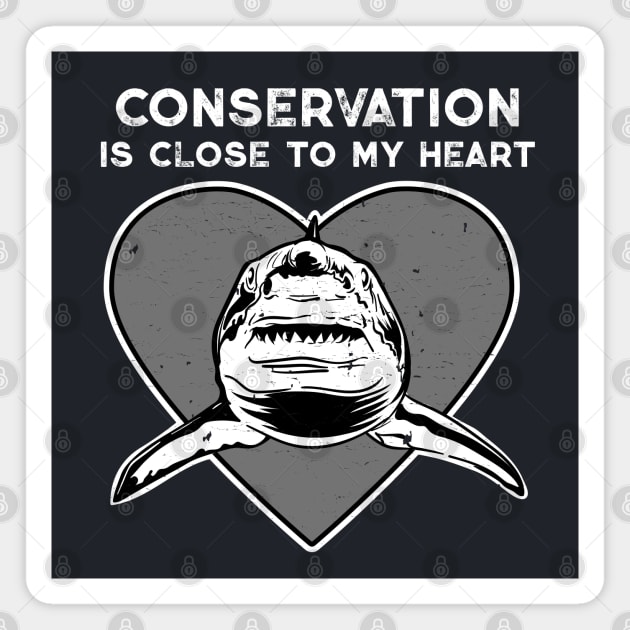 Great White Conservation Heart Magnet by Peppermint Narwhal